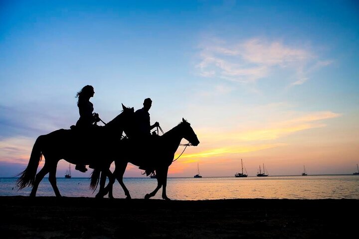 Sunset Serenity: Horseback Riding on Phuket's Shores