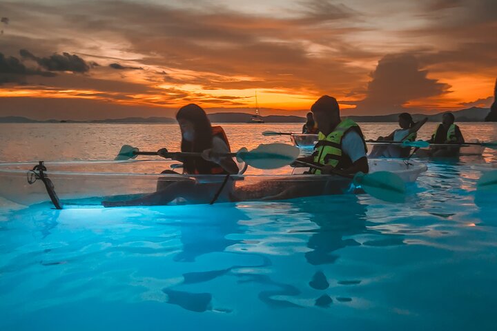 Glide into Krabi's Night: Illuminated Clear Kayak Adventure