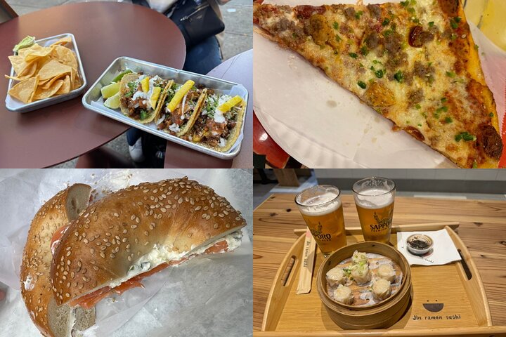 NYC's Iconic Food Crawl: Bagels, Dumplings, Pizza & Tacos Adventure!